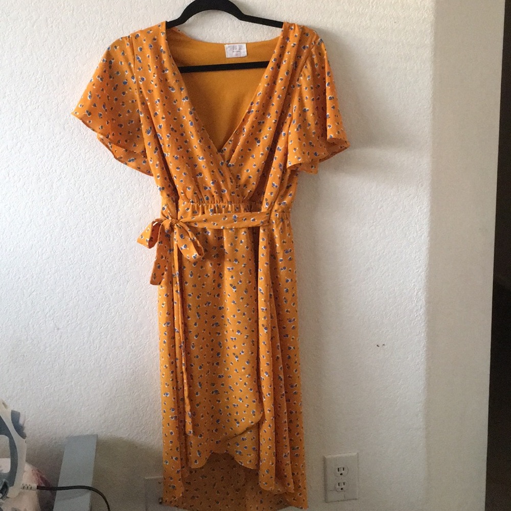 Yellow floral dress